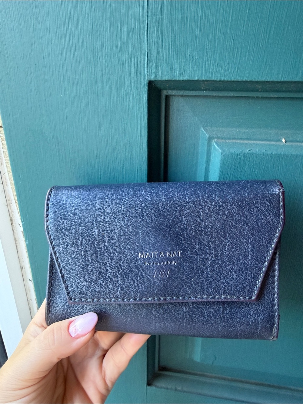 Matt & Nat Navy Blue Vegan Leather Wallet